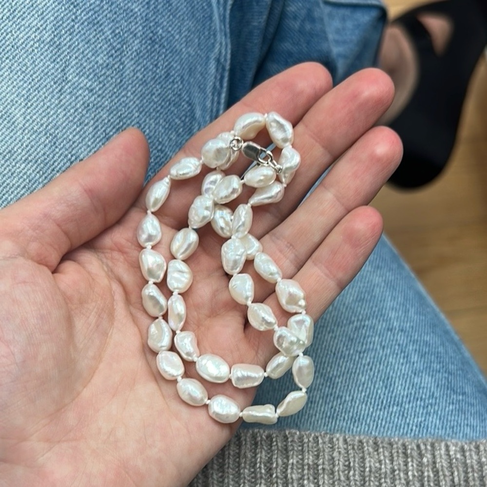 Real Pearl Keshi Choker Necklace